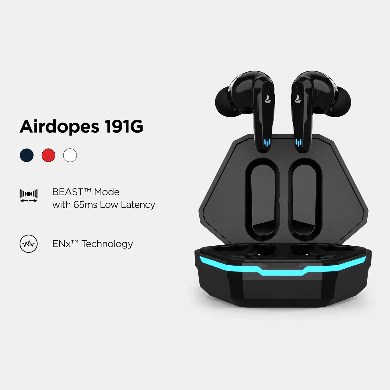 boAt Airdopes 191G Gaming TWS Earbuds with 65ms Low Latency BEAST™ Mode & ENx™ Tech
