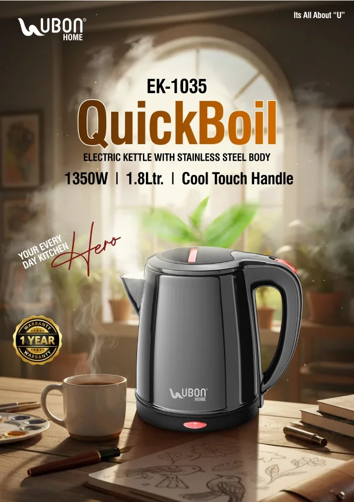 UBON EK-1035 QuickBoil 1.8L Stainless Steel Electric Kettle (1350W)