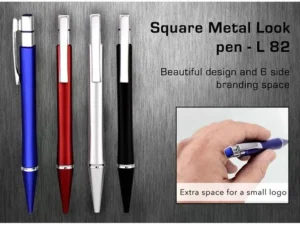 L82 Square Metal Look Pen