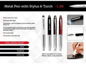 L66 Metal Pen With Stylus & Torch