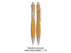 L50 Wooden Curvy Pen (With Chrome Finish)