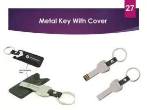 Metal Key With Cover Pen Drives
