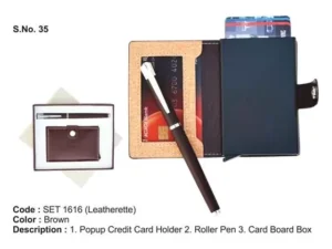 Metal Pen & Card Holder Set
