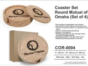 Round Cork Coaster Set Of 4