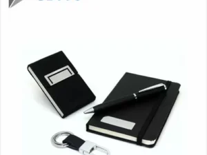 Leather Keychain Pen Notebook Gift Set