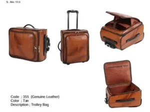 Leather Finish Trolley Bag